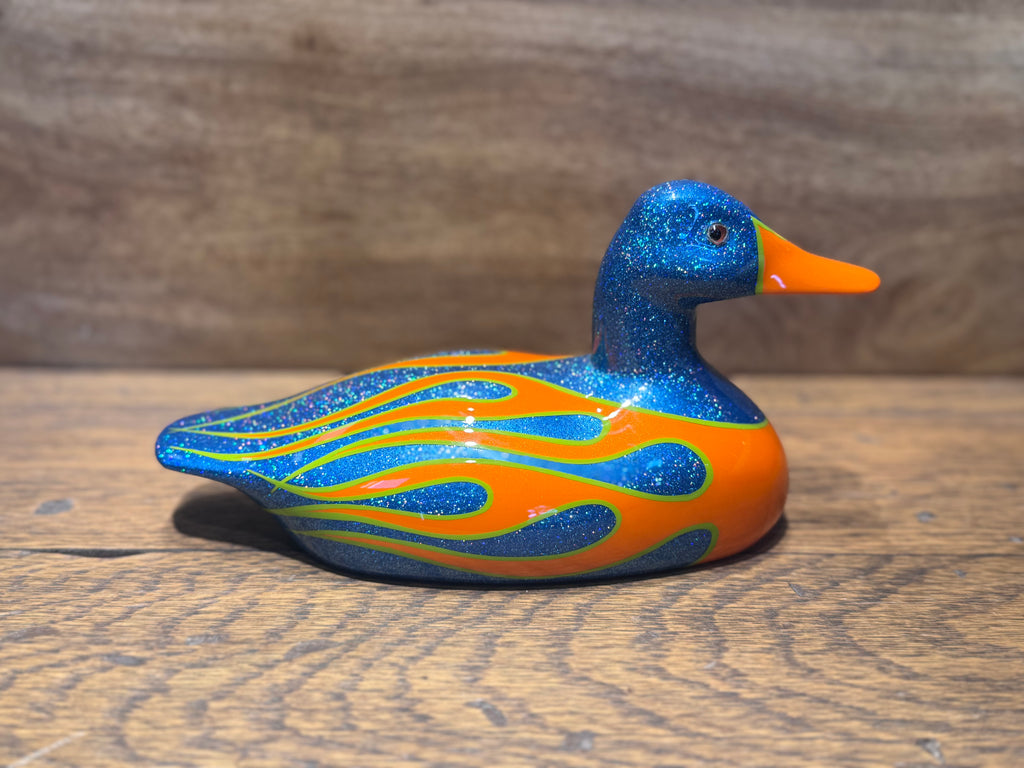 Hand-Painted Custom Flame Decoy Duck