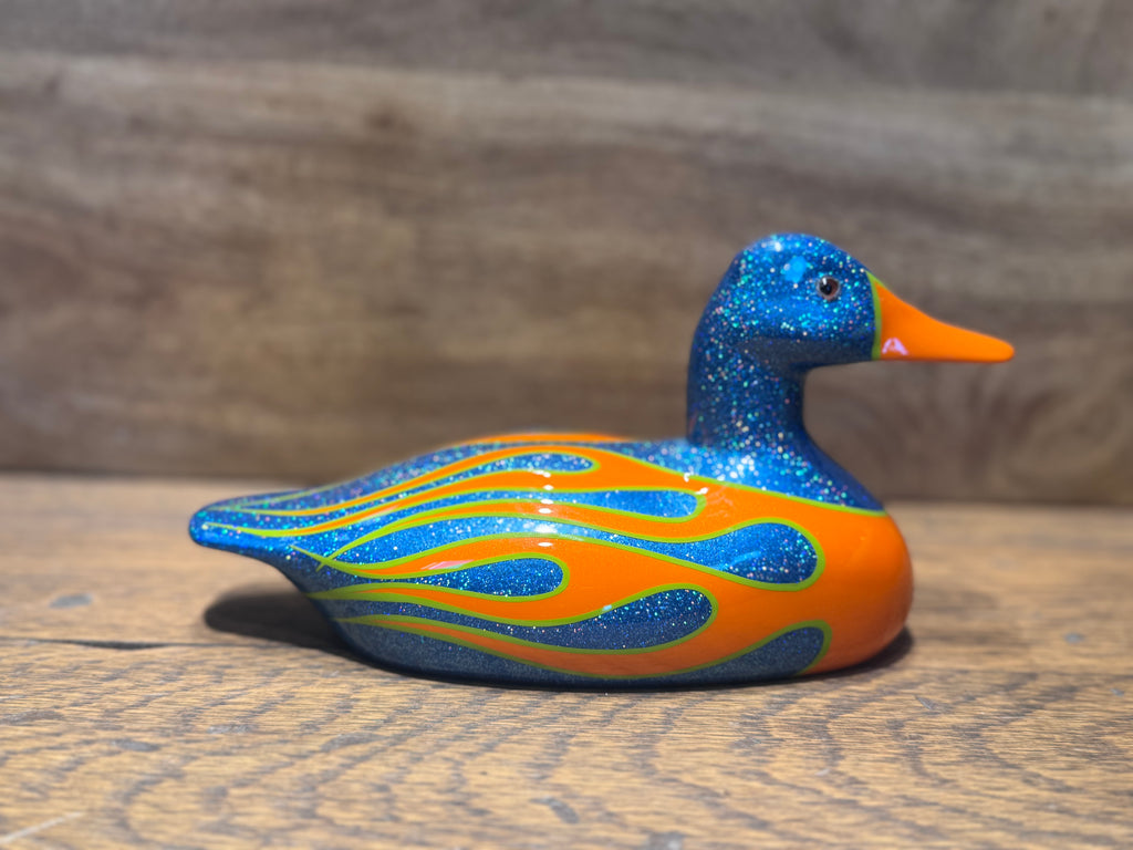 Hand-Painted Custom Flame Decoy Duck