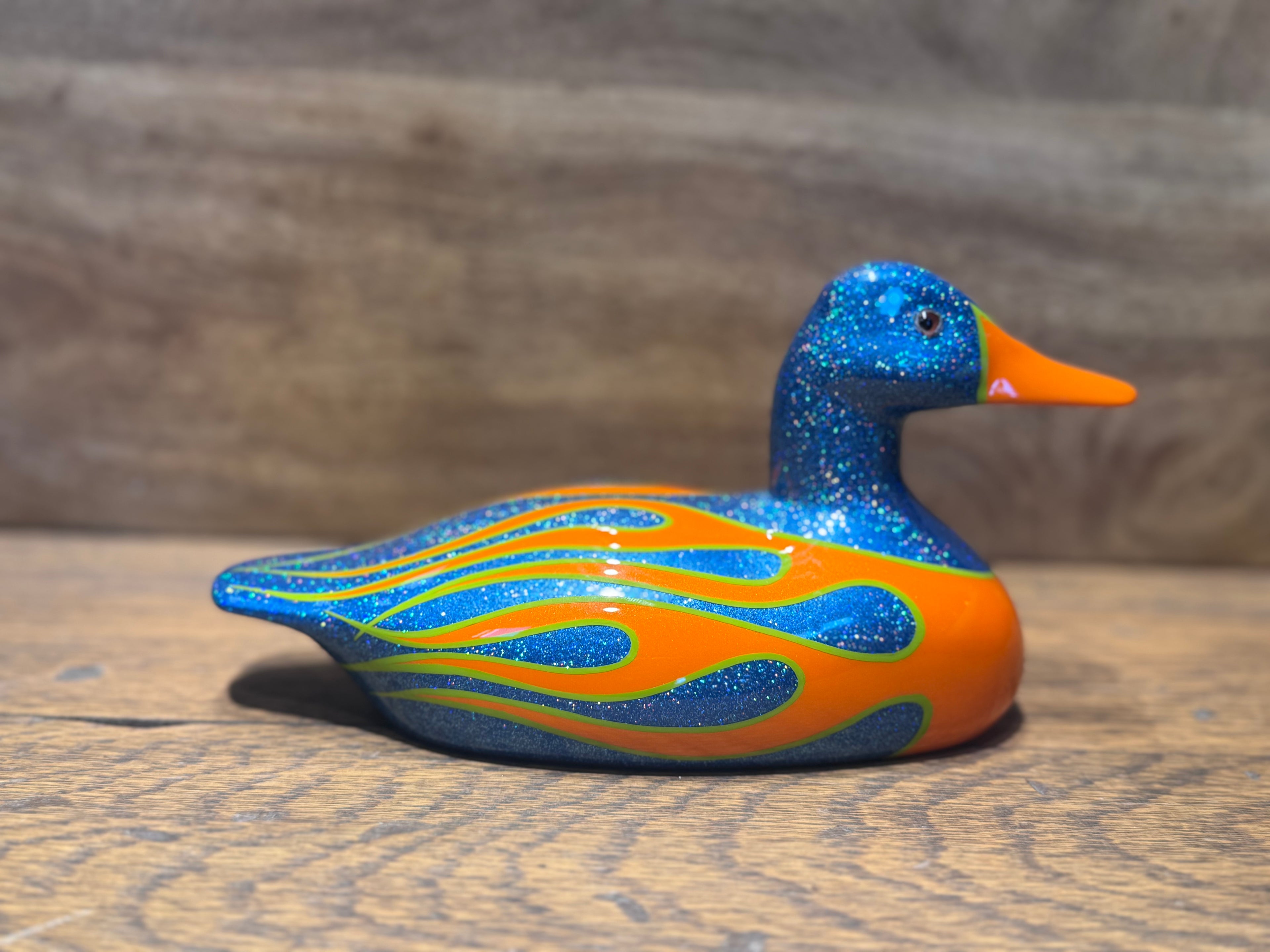 Hand-Painted Custom Flame Decoy Duck