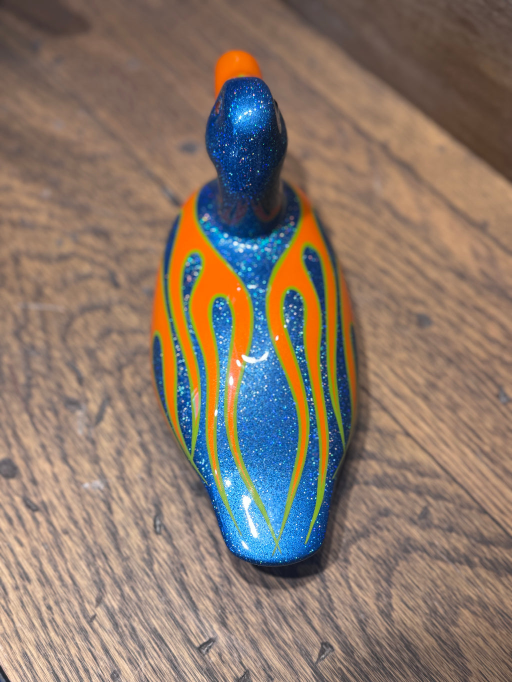 Hand-Painted Custom Flame Decoy Duck