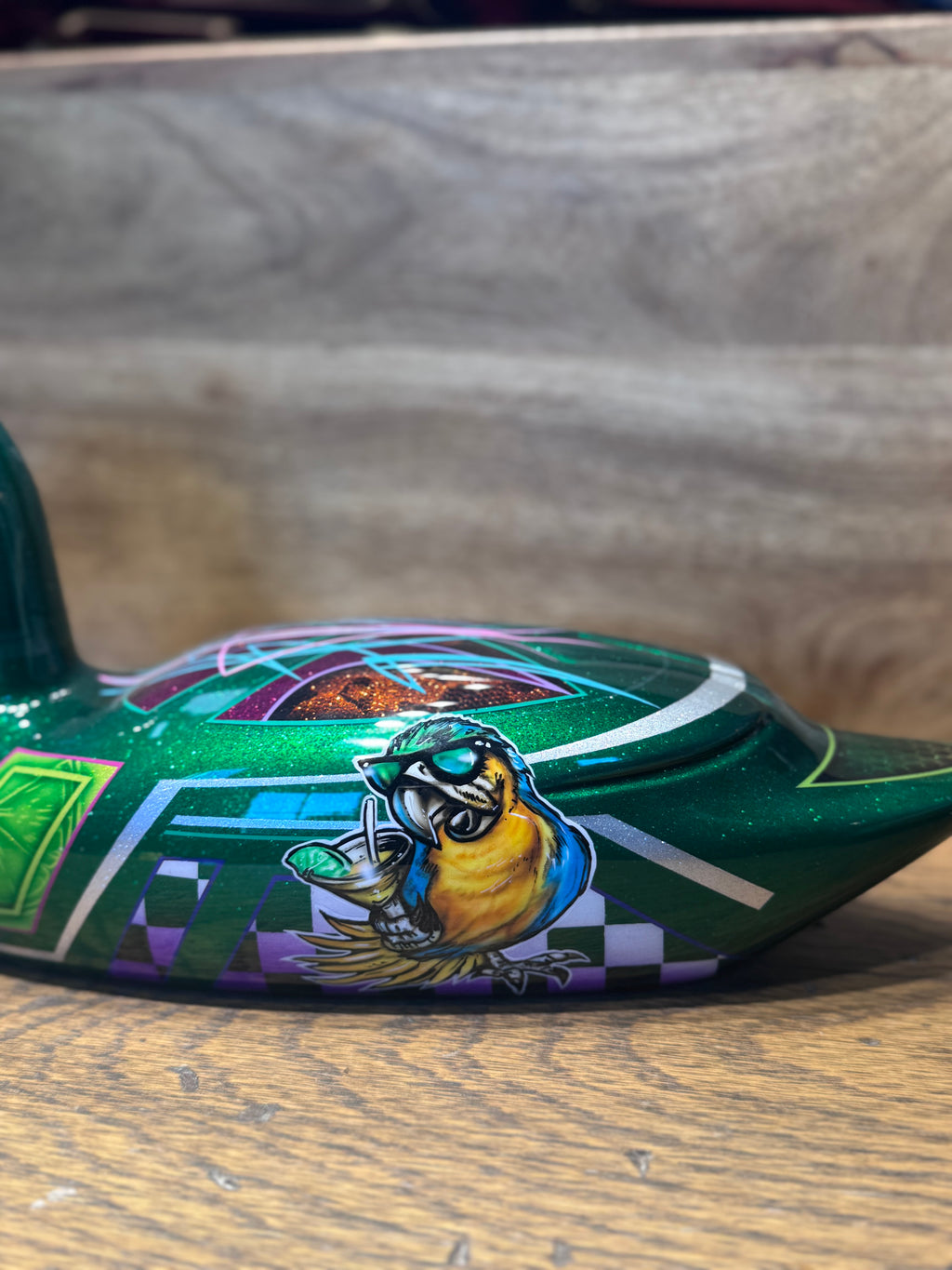 Hand-Painted Tropical Kustom Decoy Duck