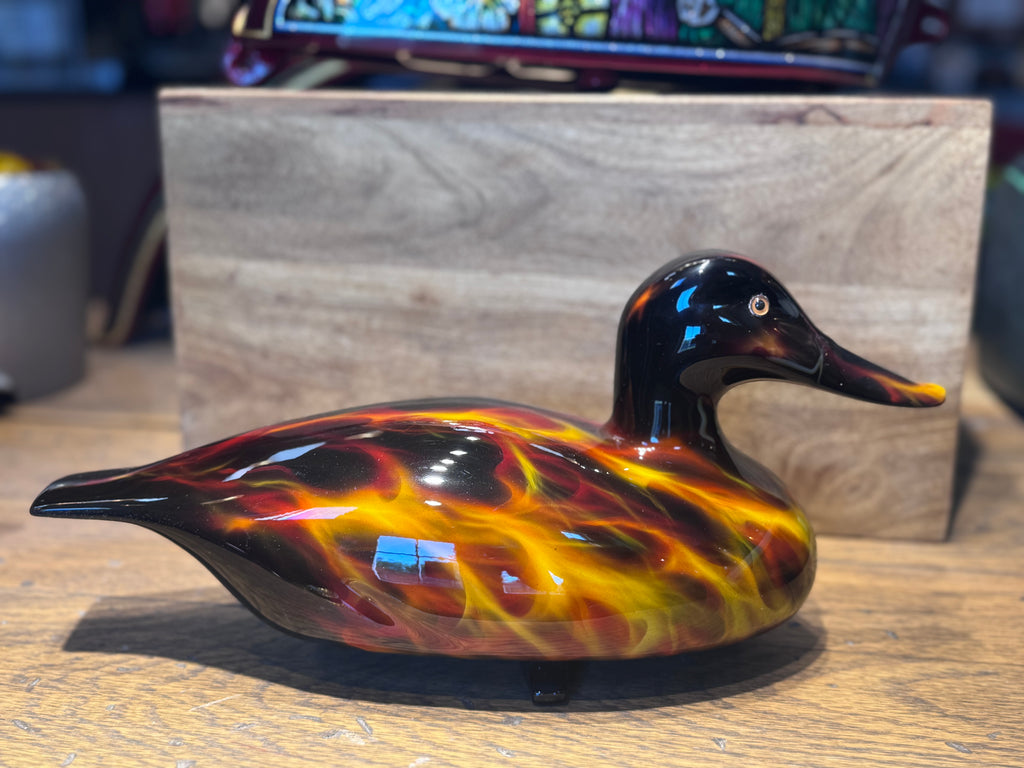 Hand-Painted “Inferno” Flame Decoy Duck