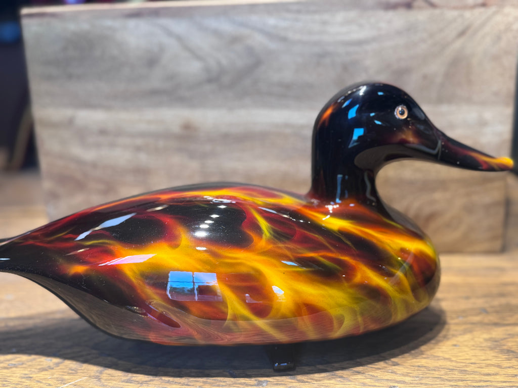 Hand-Painted “Inferno” Flame Decoy Duck
