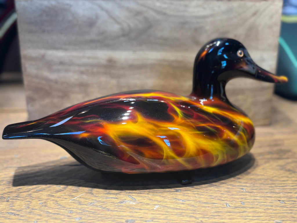 Hand-Painted “Inferno” Flame Decoy Duck
