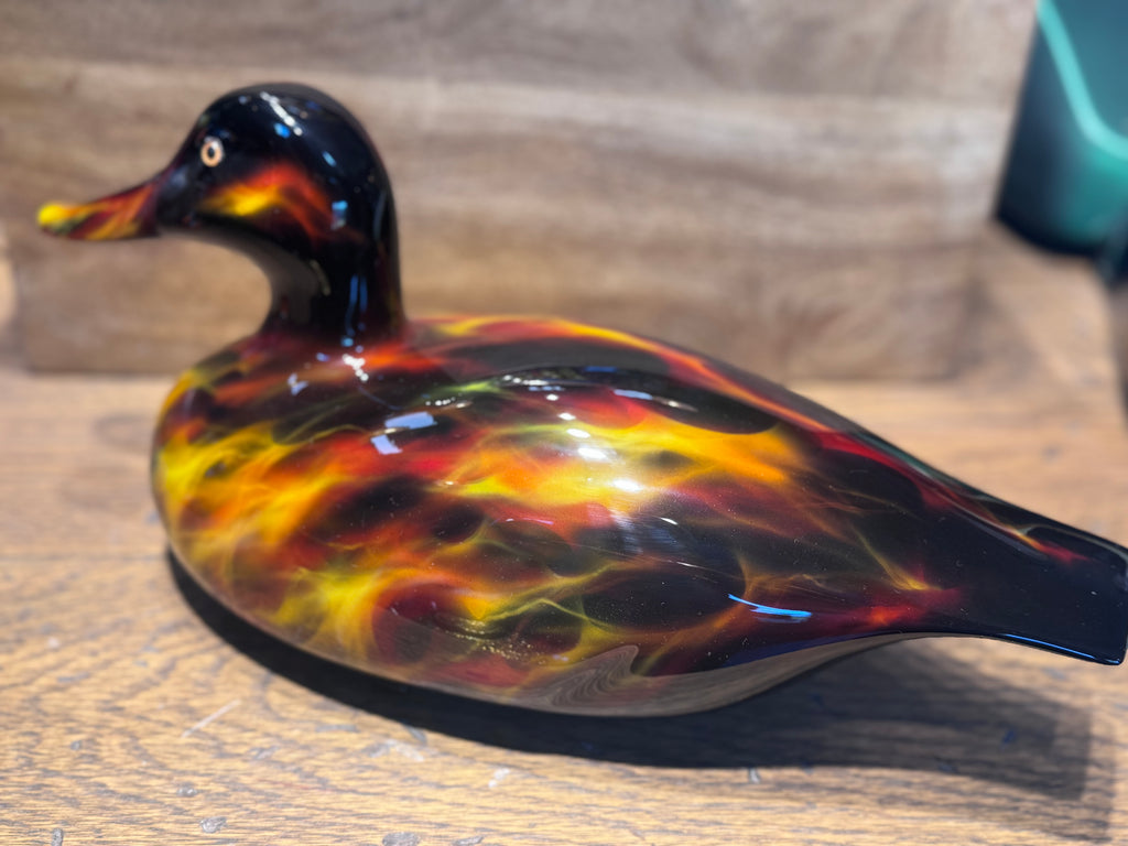 Hand-Painted “Inferno” Flame Decoy Duck
