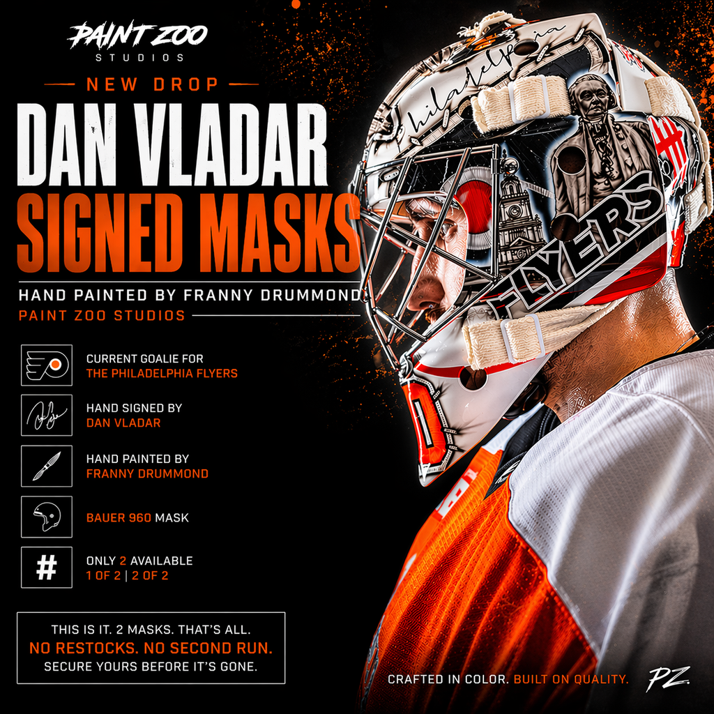 Dan Vladar Signed Goalie Mask - Hand Painted Limited Edition