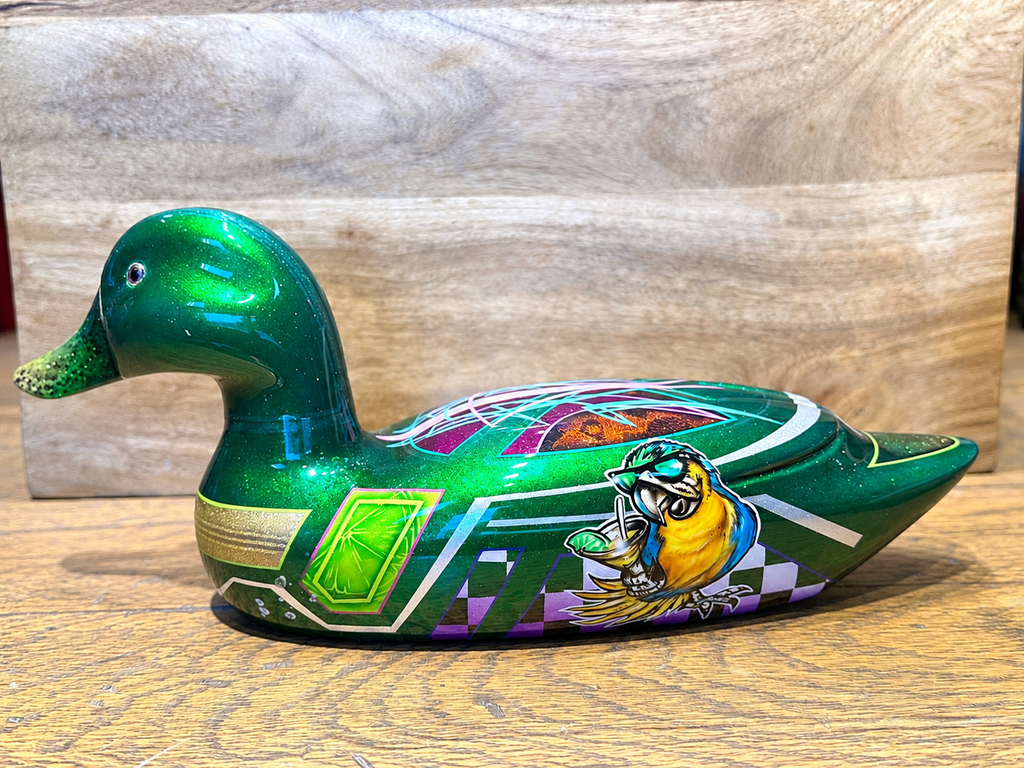 Hand-Painted Tropical Kustom Decoy Duck